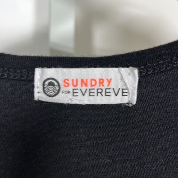 EVEREVE + SUNDRY Women’s Racerback Tee Shirt Dress Black Size 0/Extra Small - Picture 3 of 12